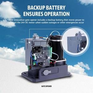 Support Système solaire Moteur DC24V Batterie intégrée Télécommande 800KG Moteur de <span class=keywords><strong>portail</strong></span> automatique Ouvre-<span class=keywords><strong>portail</strong></span> <span class=keywords><strong>coulissant</strong></span> <span class=keywords><strong>Kit</strong></span> <span class=keywords><strong>complet</strong></span> - Product Image 4