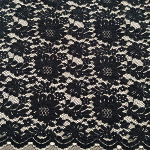 ผ้าลูกไม้ฝรั่งเศสสีดำ ผ้าถักลายดอกไม้หรูหราแบบดั้งเดิม วินเทจ ผ้าลูกไม้ไนลอน - Product Image 5