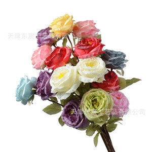 Rose artificielle à tige unique, bords givrés, pour photographie, décoration de mariage, salon, fleurs artificielles - Product Image 5