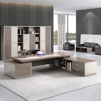 Scrivania per la gestione del tavolo da ufficio di lusso scrivania per CEO a forma di L grande scrivania direzionale moderna da tavolo Boss