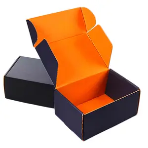 Venda quente logotipo personalizado preto cosméticos embalagens papelão ondulado shipping mailer caixas
