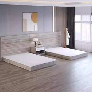 Muebles modernos para dormitorio de hotel, juegos completos para habitaciones de huéspedes con base de cama, mesitas de noche, cabecero, mueble para TV, armario para hoteles de 3 estrellas - Product Image 1
