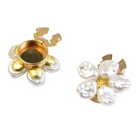 Boutons de manchette et clips de col en forme de fleur, en perles plaquées métal écologiques, de luxe, par Shengzuan Fashion, Zhejiang