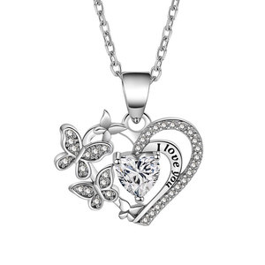 Love Luxury love Fashion love Fashion love Micro diamante incastonato <span class=keywords><strong>ti</strong></span> <span class=keywords><strong>amo</strong></span> per sempre collana con ciondolo di lusso a forma di cuore - Product Image 5