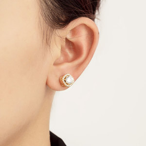 Stud Earrings Square Geometric Design 925 Silver Claw Setting Party Jewelry For Women - Product Image 4