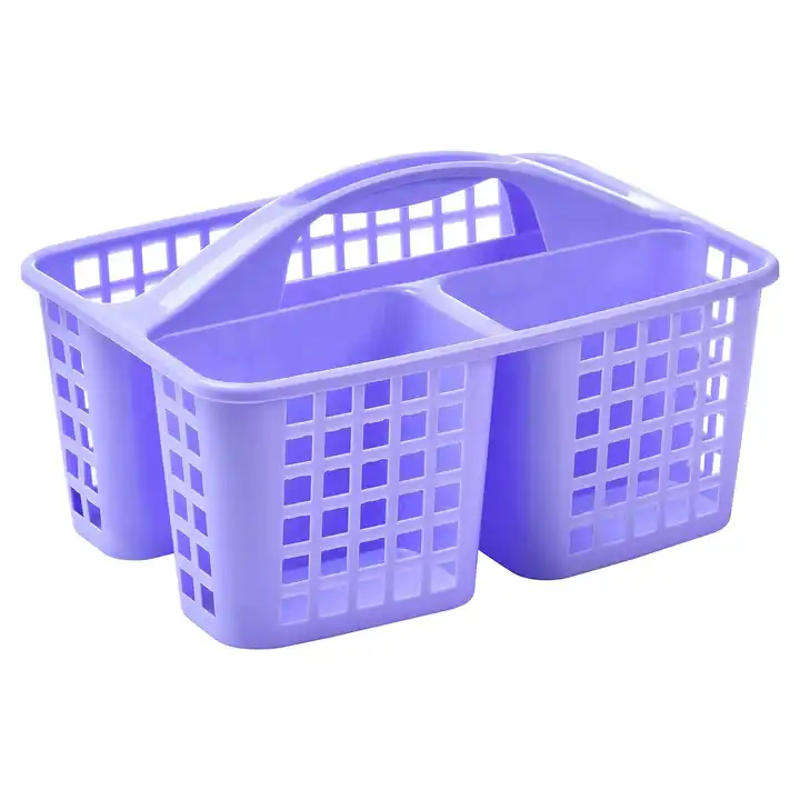 plastic shower caddy basket with compartments