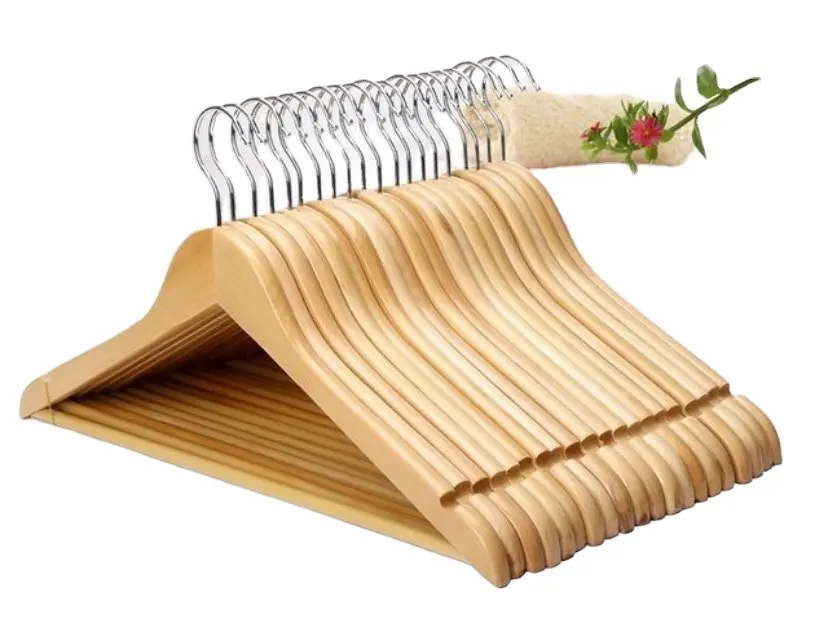 Houten Hanger Gekleurde Doos Groothandel Bestsellers Lotus Esdoorn Materiaal Boetiek (24 Pack) Basis Houten Hangers