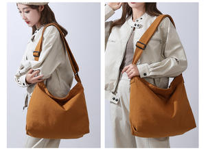 Kadın çevre dostu tuval Tote askılı çanta tek omuz Crossbody tek kollu çanta Online alışveriş - Product Image 5