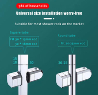 Support de fixation de barre de douche 18-25 mm, rotation à 360 degrés, réglable, moderne, en plastique ABS, pour salle de bain