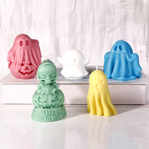 Halloween Ghost Pumpkin Candle Mold Diy Plaster Soap Cake Ice Cube Tray Molds For Home Decor - Product Image 3