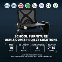 Chaise de formation ergonomique certifiée BIFMA, avec tablette d'écriture, pour salle de classe scolaire, robuste et durable, en métal, directement du fabricant