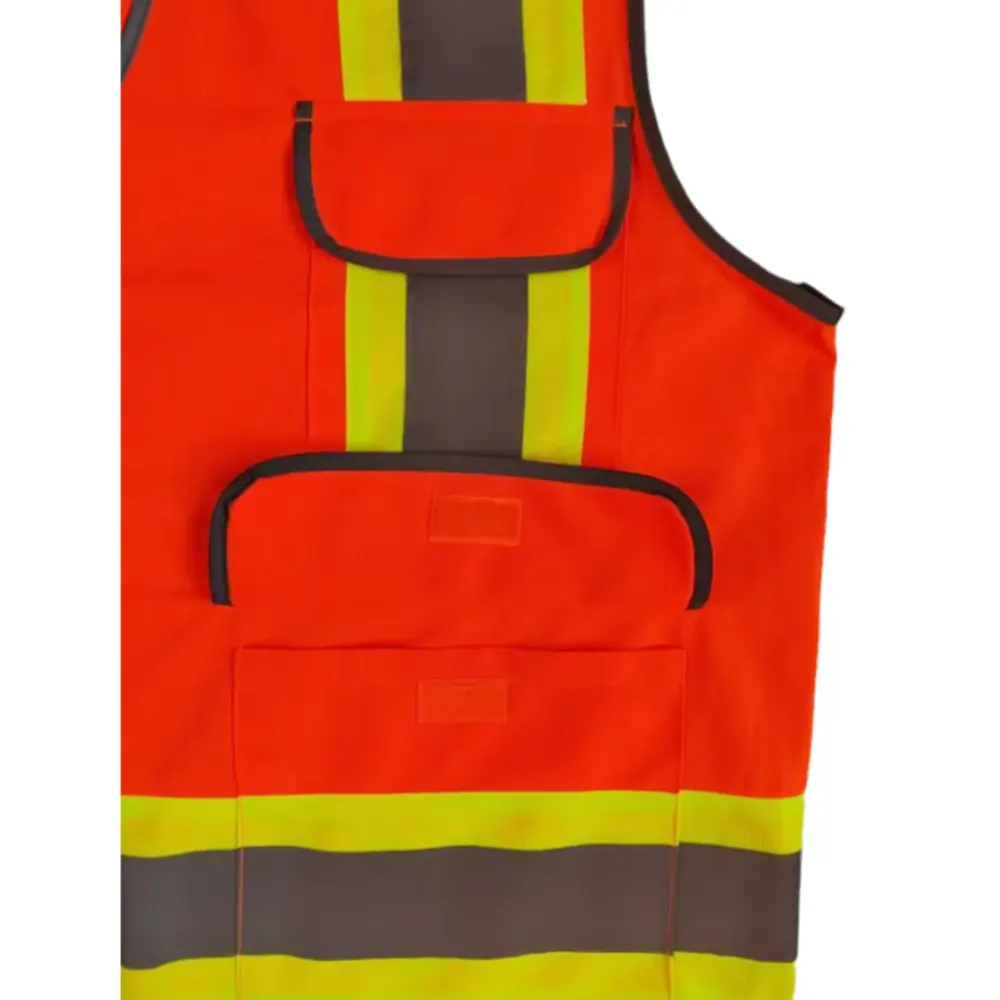 ANSI Class 2 High Visibility Reflective Safety Clothing Safety Vest with Pocket Gilet de Seguridad 100% Polyester Knitting