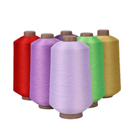 Fil fantaisie texturé à haute élasticité et haute ténacité, 100% polyester DTY teint pour tissu tricoté