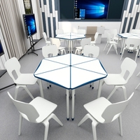 Bureau triangulaire modulaire pour table et chaises d'école, ensembles de bureaux et de chaises pour adolescents, salle de classe, bureau et chaise d'étudiant