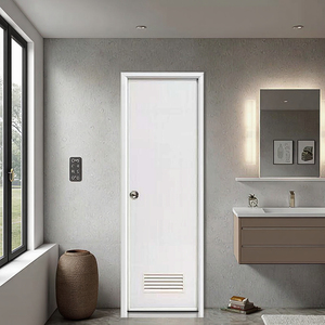 ประตูห้องน้ำ upvc ประตูภายในห้องน้ำพลาสติกน้ำหนักเบาติดตั้งง่ายสำหรับบ้านและโรงแรม - Product Image 5