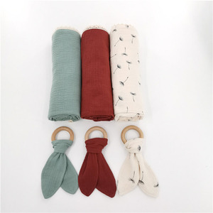 D'été mousseline bébé swaddle couverture double gaze nouveau-né enveloppes - Product Image 5