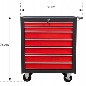 Chariot à outils en acier à 7 tiroirs, <span class=keywords><strong>armoire</strong></span> à outils robuste verrouillable avec roues pour atelier de mécanique et stockage industriel - Product Image 5