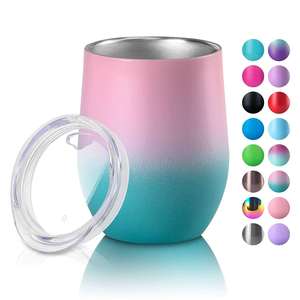 โลโก้ที่กําหนดเองไข่รูปสแตนเลสแก้วไวน์ถ้วย 12 ออนซ์งานแต่งงานของขวัญใช้ฉนวนสูญญากาศเครื่องดื่ม Tumbler 12 ออนซ์ - Product Image 1