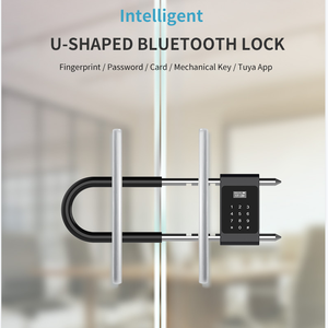 Glomarket Intelligent Fingerprint U-shaped Ble <b>Lock</b> Can Password Swipe Mechanical <b>Key</b> Unlocking for Office Shop Glass Door - Product Image 2