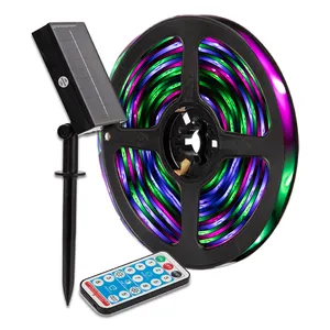 Outdoor IP65 Flexible LED Strip 5meter christmas light 2835 RGB color Solar LED Light Strip car color waterproof kit