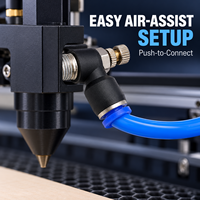 Nouvel embout pneumatique réglable pour coude de raccordement, pour assistance laser CO2, connecteur enfichable pour tube de 6 mm/8 mm de diamètre extérieur