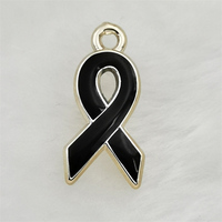 Bracelet à bricoler soi-même personnalisé émail en alliage d'or 20mm breloques de sensibilisation au cancer pendentif émail ruban