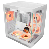 SNOWMAN CS004 Mini ITX BlackType MATX SPCC0.8MM 120 ° Ventilateur RVB à vue complète Panorama incroyable avec ventilateur à refroidisseur rapide CAS de jeu populaire