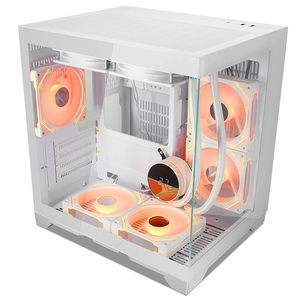 SNOWMAN CS004 <span class=keywords><strong>Mini</strong></span> <span class=keywords><strong>ITX</strong></span> BlackType MATX SPCC0.8MM 120 ° Vista completa RGB Ventilador Panorama increíble con ventilador de enfriamiento rápido Estuche de juego popular - Product Image 4