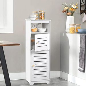 Oushumei Bathroom Storage Cabinet 60X70cm 4 Layers <b>Corner</b> Freestanding With Door For Toilet Space Organization - Product Image 4