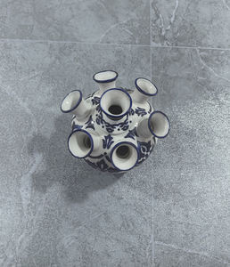 Vase d'arrangement de fleurs de tulipes d'art hollandais Vase en faïence de Delftware Pièce maîtresse Vase à fleurs à plusieurs trous - Product Image 6