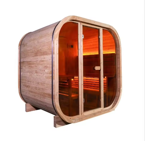 Sauna extérieur traditionnel en épicéa HELIUS, sauna moderne pour 4 personnes, poêle électrique 110V/220V pour extérieur - Product Image 4