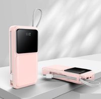 Power Bank Portabel Kapasitas Tinggi 10000mAh 20000mAh 30000mAh dengan Layar LED Digital dan Kabel