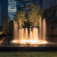 Système de pompe de fontaine à plat durable avec matériau en acier inoxydable 304 et hauteur d'eau réglable pour place publique
