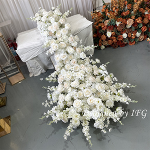 IFG corredor de cascada de flores hecho a mano con <span class=keywords><strong>blanco</strong></span> y para flores de champán gran oferta Decoración de mesa de cola grande para boda Día de la madre - Product Image 4