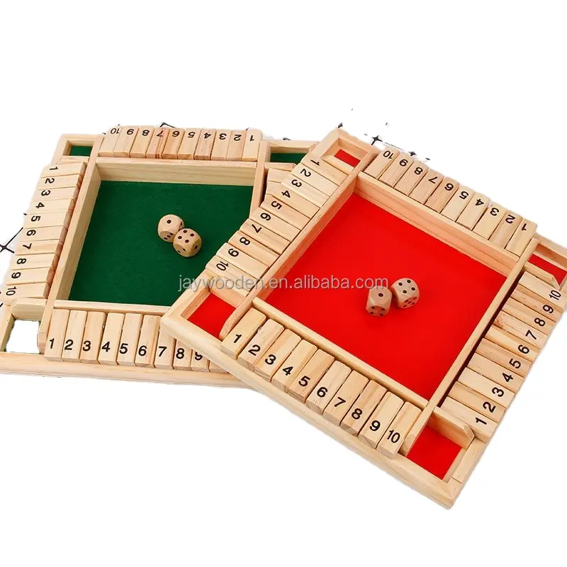 kids nathematics training gift 2-4 players mini dice up wager game adult mystic shut the box large wooden board games for family