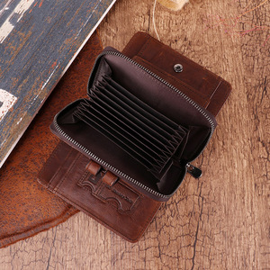 Cartera de Cuero Genuino Dujiang Unisex con Protección RFID, Monedero para Múltiples Tarjetas y Monedas, Uso Diario, Color Marrón - Product Image 2