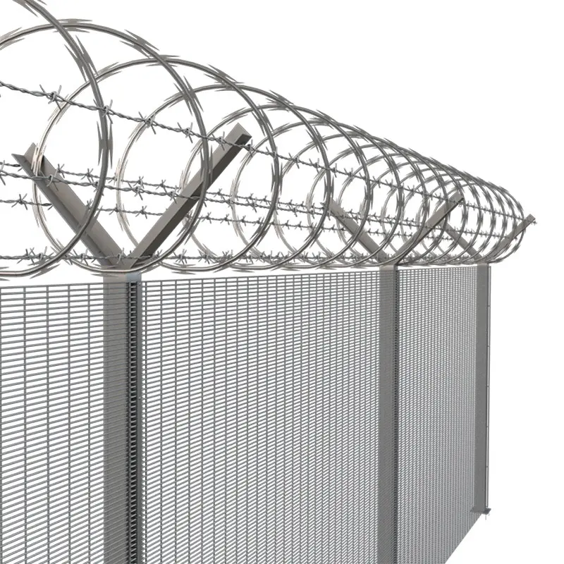 Chất lượng cao mạ kẽm an ninh dây thép gai trang trại tù sân bay hàng rào giá