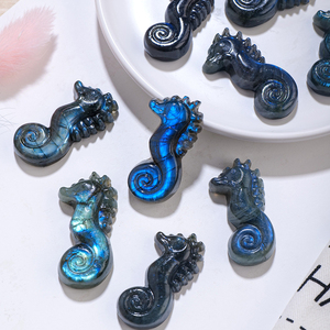 Bán buôn bán chạy nhất pha lê khắc Labradorite khắc Labradorite hippocampi trang trí nhà Quà Tặng - Product Image 1