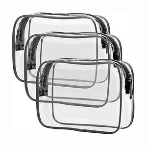 Customized Logo <b>Clear</b> <b>Toiletry</b> <b>Bag</b> Large Capacity Waterproof Travel Pvc Cosmetic <b>Bag</b> Transparent With Zipper - Product Image 1