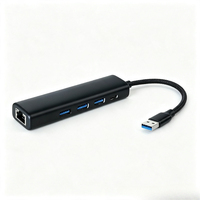 5'i 1 arada USB 3.0 Gigabit Ethernet Hub 1000Mbps RJ45 LAN Adaptörü 3 USB Girişiyle Alüminyum OEM Logolu