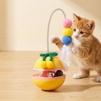 Mainan Kucing Lucu Bentuk Tumbler Apel, Plastik, Kartun, Penggoda Kucing, Hiburan, Bola Catnip Berputar, Spinner Kucing, Mainan Anak Kucing, Kemasan Karton