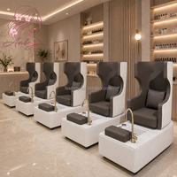Fauteuil de pédicure électrique inclinable de luxe, 360° °   Station de manucure rotative pour spa des pieds avec pompe de vidange pour salon de manucure