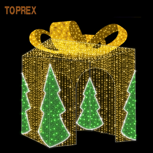 TOPREX Arche lumineuse géante 3D LED en forme de boîte cadeau, IP65, <span class=keywords><strong>pour</strong></span> décoration extérieure de Noël, événements en centre commercial et affichage paysager - Product Image 1