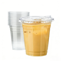 Gobelets jetables transparents personnalisés LONGWORLD avec logo pour café glacé et smoothies, avec couvercles, 16 oz, robustes et de qualité alimentaire, pour les boissons froides de mariage