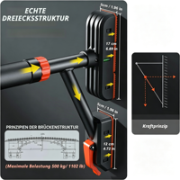 Barre de traction WellShow Sport sans vis pour cadre de porte avec niveau horizontal