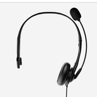 Casque de bureau filaire USB SY490MV, écouteur mono avec serre-tête réglable et micro articulé pour les professionnels et le service client
