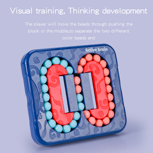 Cubo Rotante Magico con Perline, Mini Giocattolo Antistress in Plastica per Bambini e Adulti, Puzzle Educativo - Product Image 3