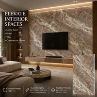 Panneau mural en onyx cristal brun MORLENX, feuille de marbre PVC haute brillance pour projet d'aménagement intérieur de spa de luxe