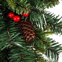 Karangan bunga Natal kustom Selamat Natal ornamen pintu depan dinding karangan bunga pinus buatan untuk dekorasi pesta