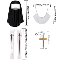 PESENAR Vintage Nun Habit Costume pour Adultes-Halloween Carnaval Église Thème Fête Cosplay Robe